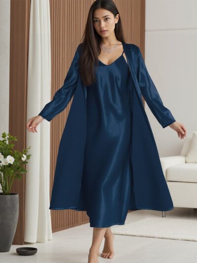 European and American sexy pajamas women's spring and summer loose sundresses bathrobes loungewear fashion long dressing gown sets